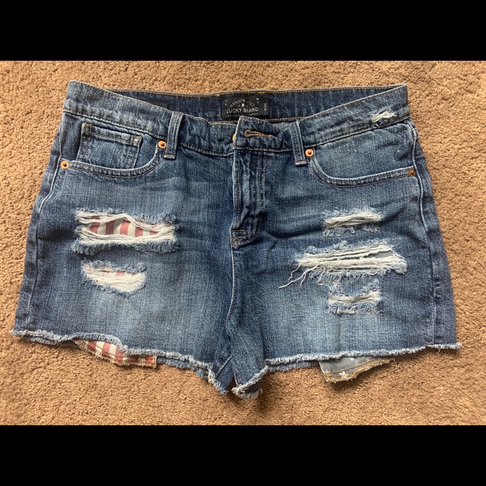Lucky Brand Malibu Stars & Stripes Cut Off Shorts